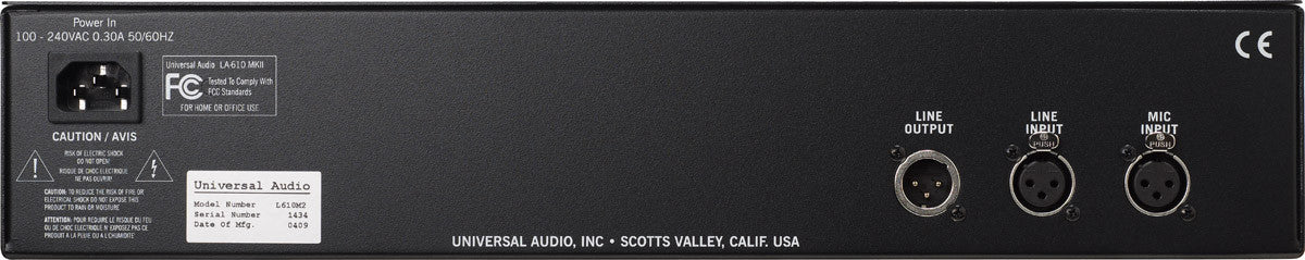 Recording Equipment - Universal Audio - Universal Audio LA-610 MKII Classic Tube Recording Channel - Professional Audio Design, Inc