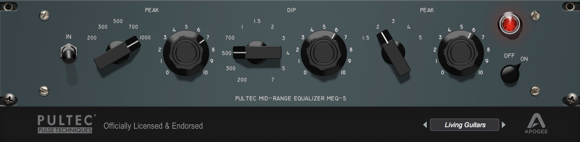 Apogee Apogee FX MEQ-5 - Pultec MEQ-5 Mid-Range Equalizer and Rack (AU,AAX, VST)