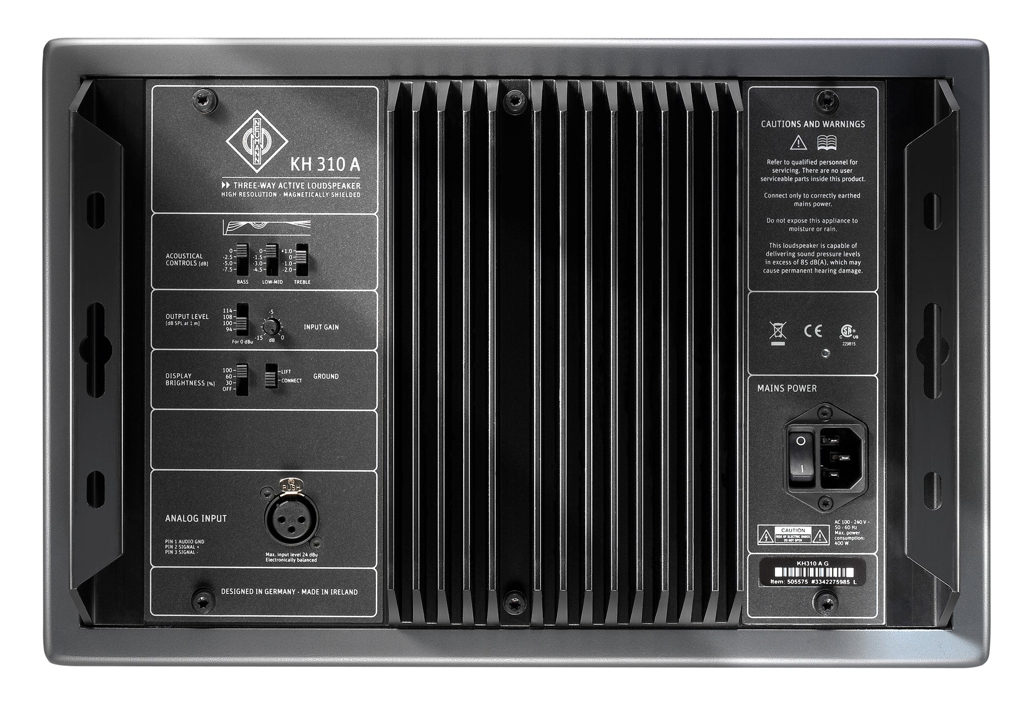 Neumann KH 310 A L - 3 - Way Active Studio Monitor (Left Version) - EA - Monitor - Professional Audio Design, Inc
