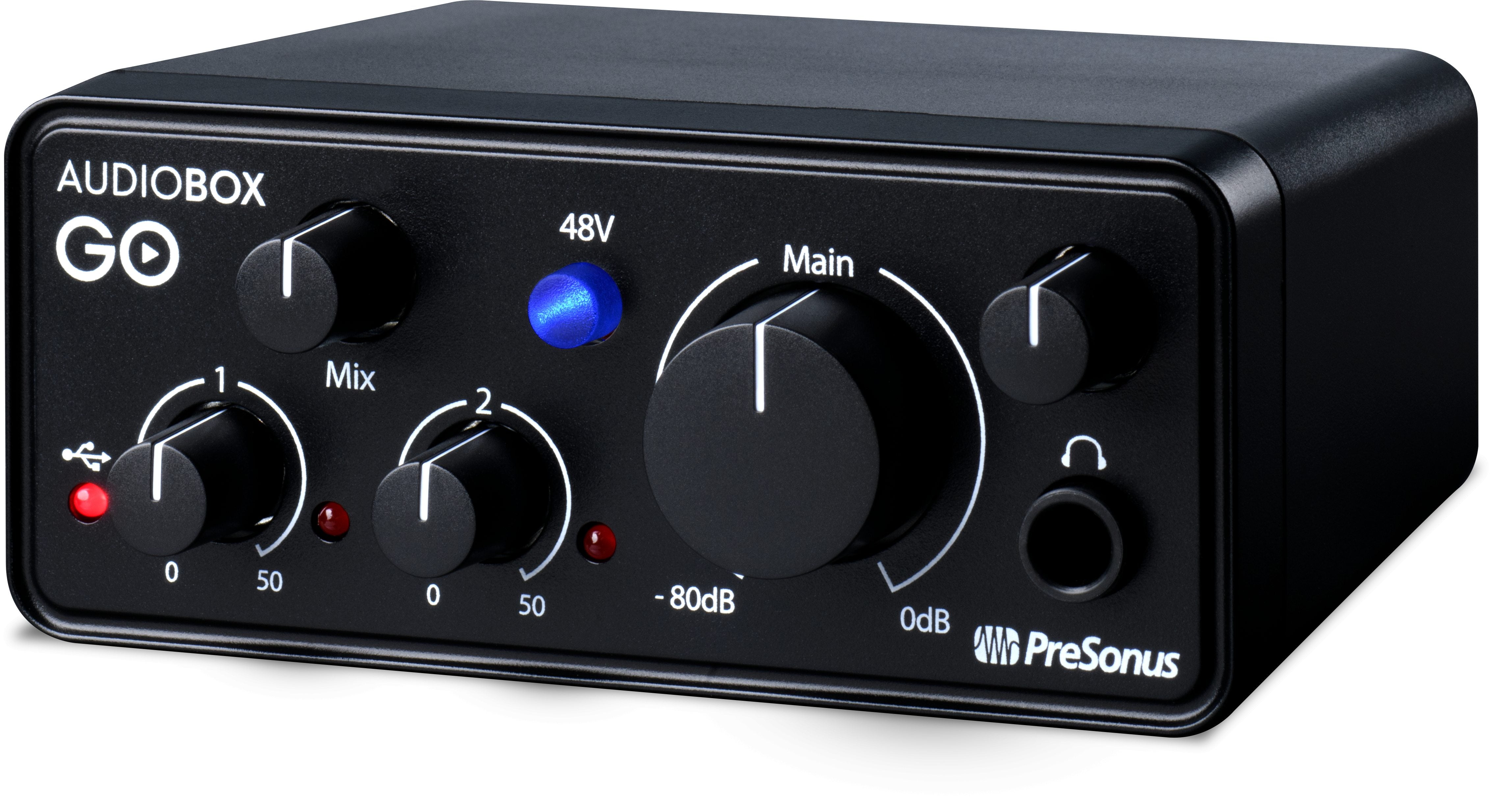 Presonus AudioBox GO - Ultra-Affordable, Compact 2x2 USB Audio Interface