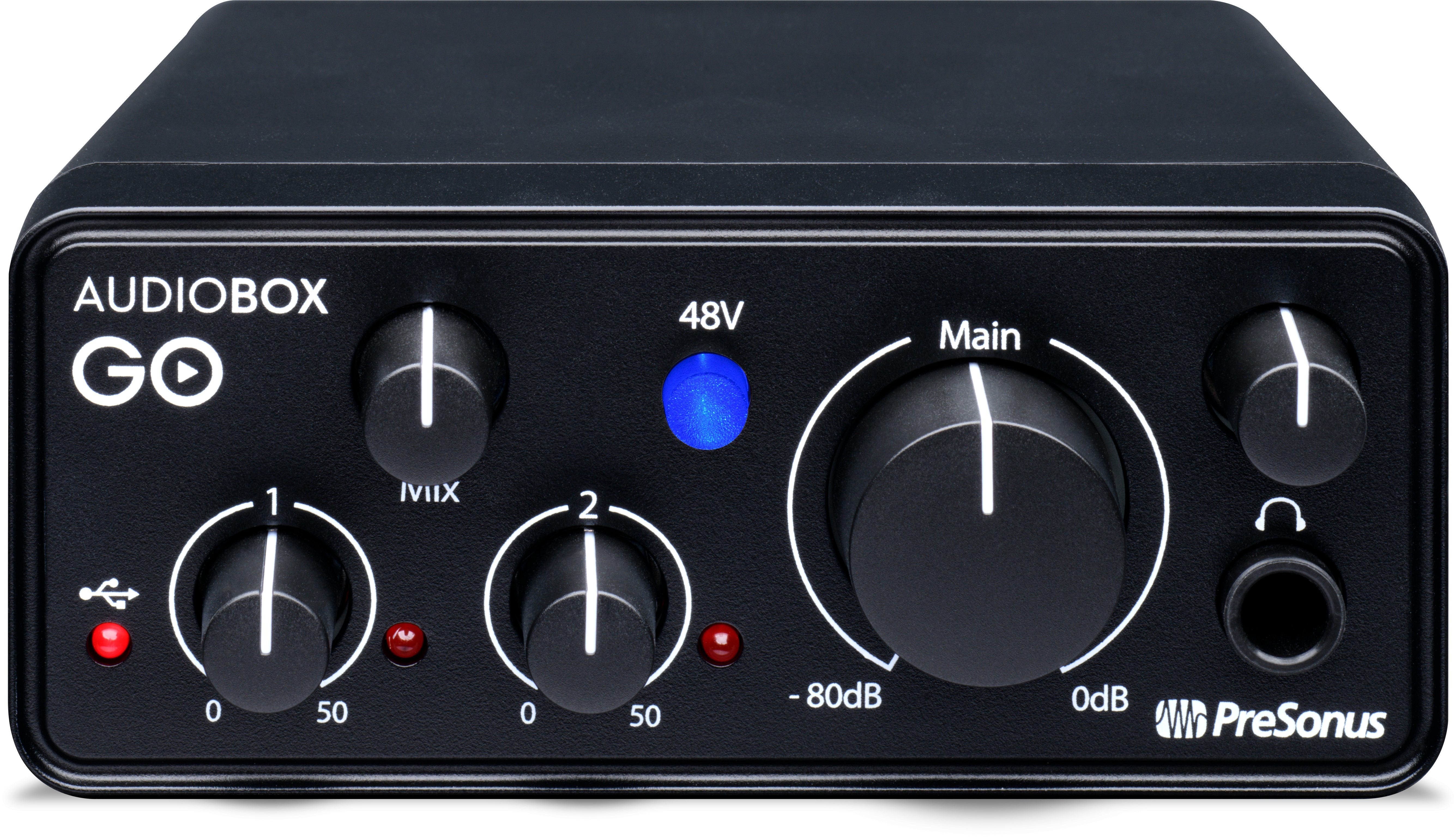 Presonus AudioBox GO - Ultra-Affordable, Compact 2x2 USB Audio Interface