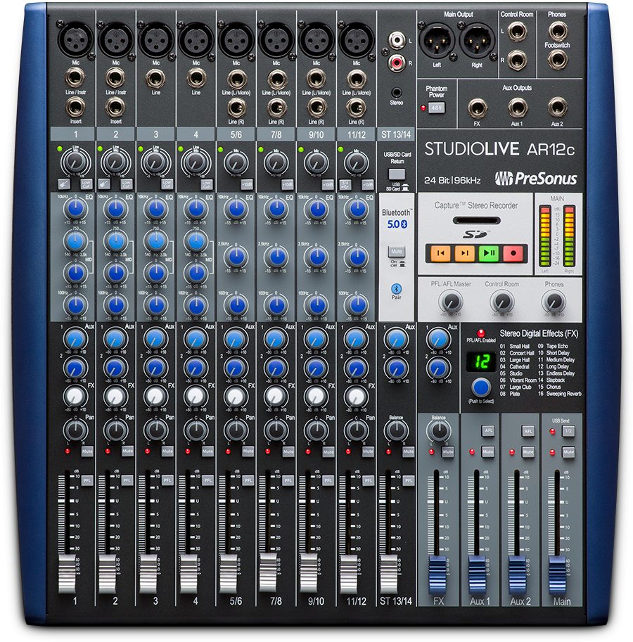 Presonus StudioLive AR12c Mixer - Mixing Console - Professional Audio Design, Inc