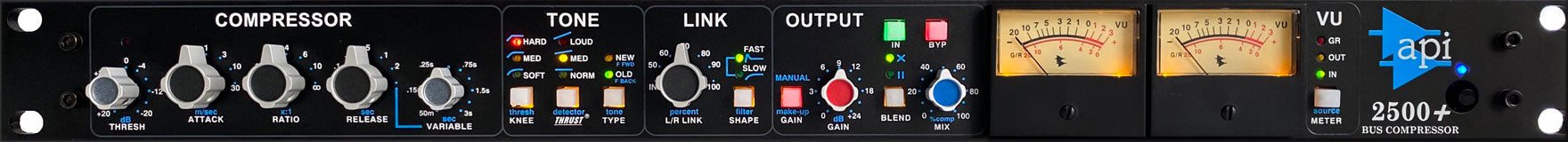 API 2500+ - Discrete 2 Channel Stereo Bus Compressor wih Mix/Blend Control