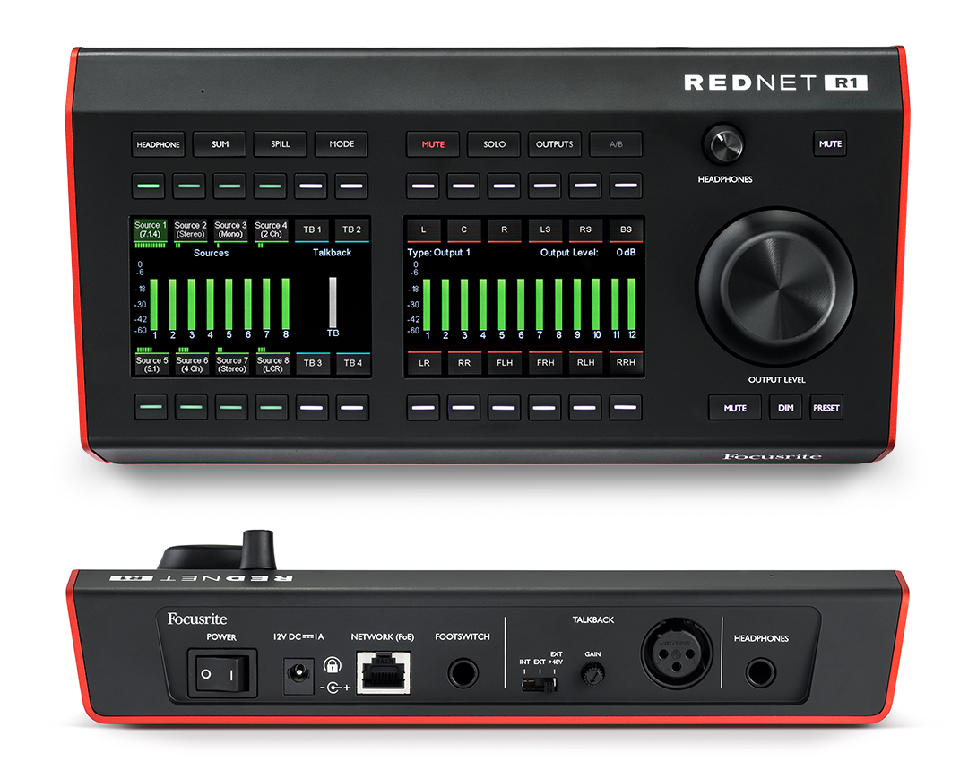 Focusrite RedNet R1 - Desktop Remote Controller for Red Interfaces with PoE