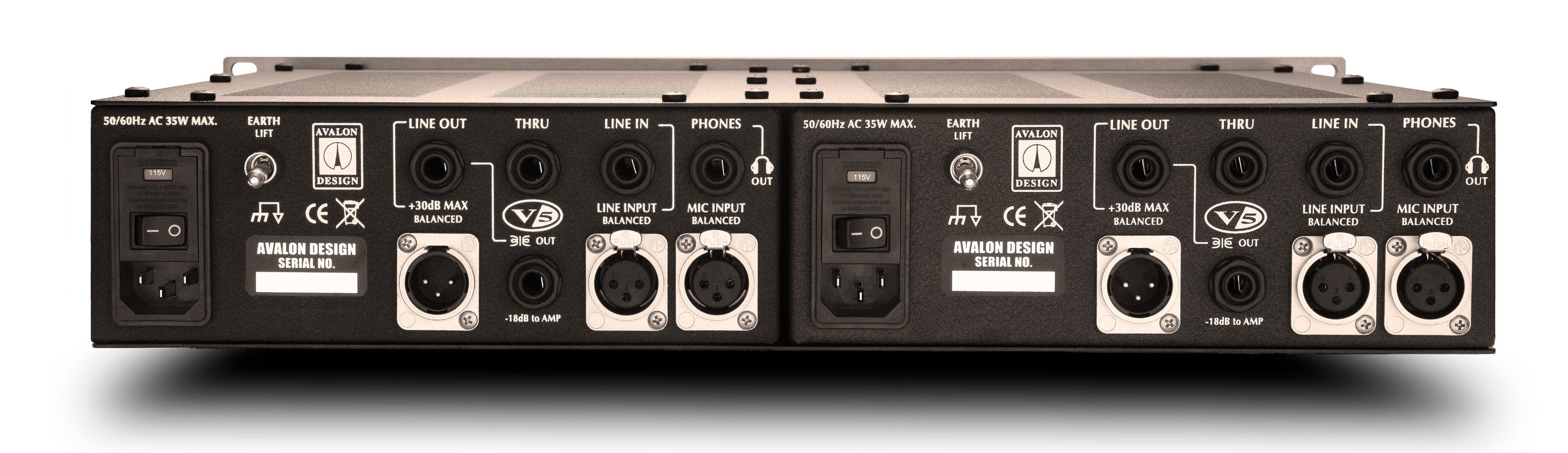 Avalon Design V55 Pure Class A, Microphone Preamplifier, DI & RE-AMP - Professional Audio Design, Inc