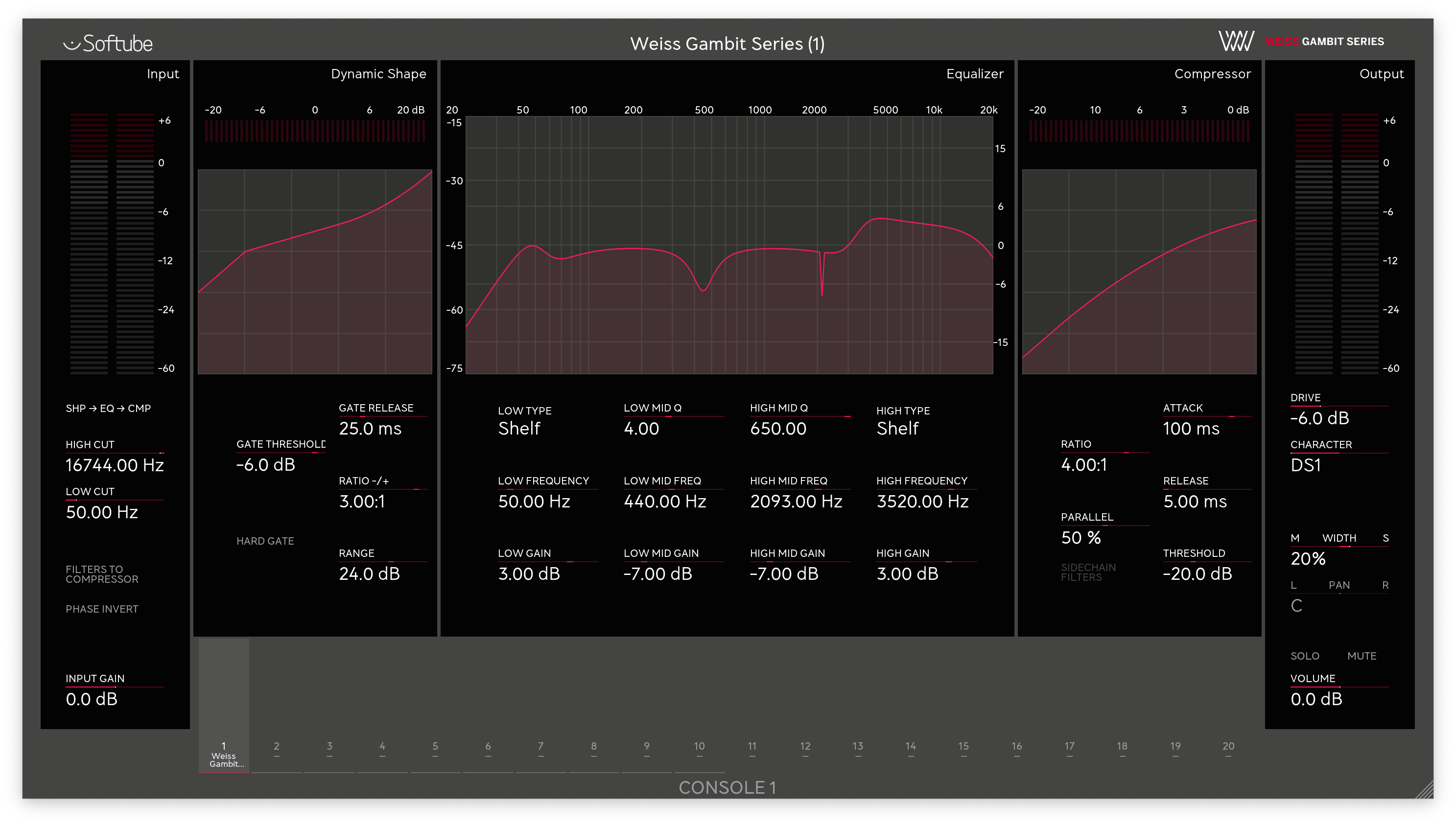 Softube Weiss Gambit Series for Console 1 - Plugin - Professional Audio Design, Inc