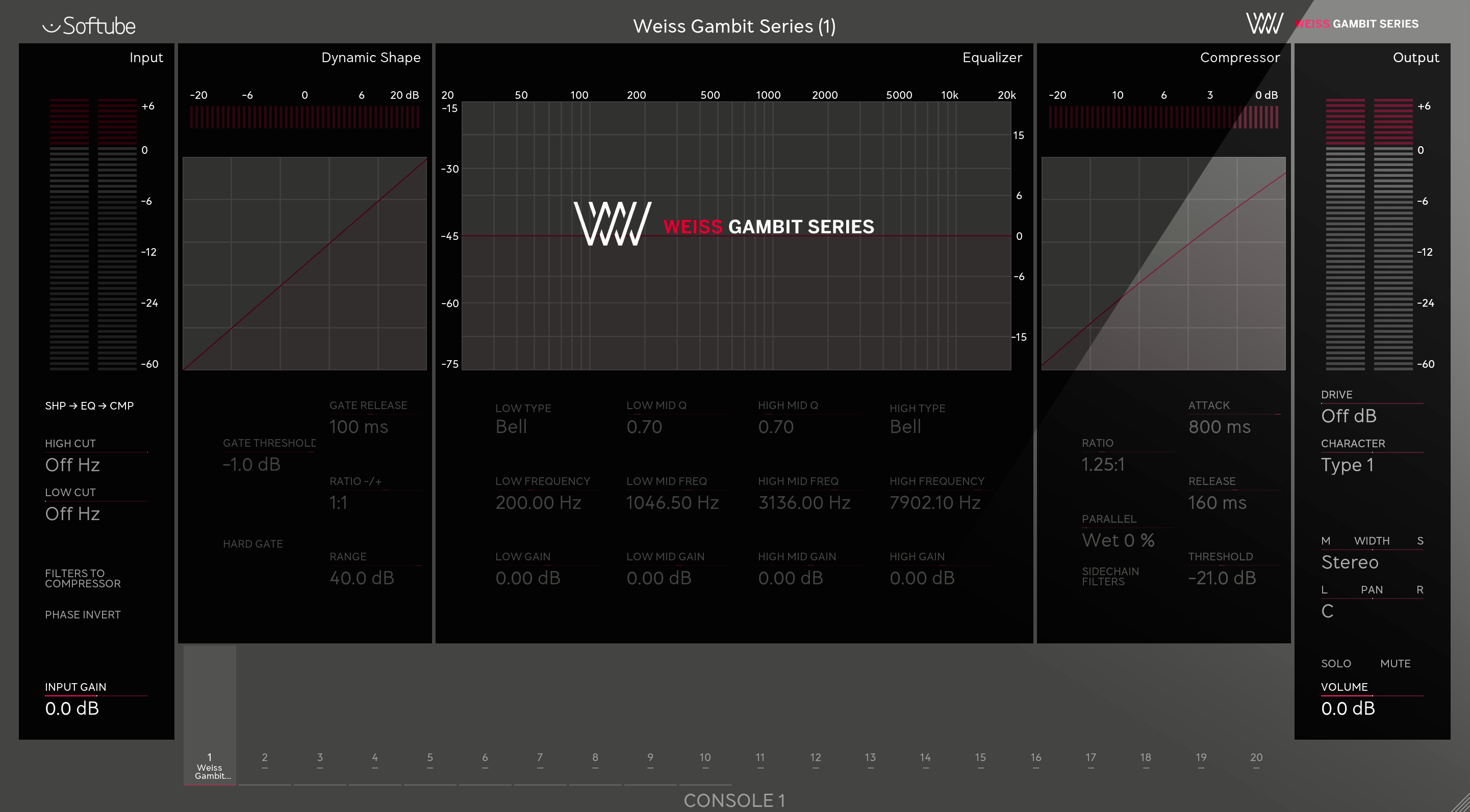 Softube Weiss Gambit Series for Console 1 - Plugin - Professional Audio Design, Inc
